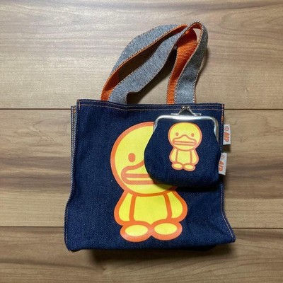 A Bathing Ape Denim Handbag & Coin Purse Set Japan BAPE Tote Bag New Unused