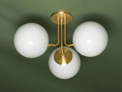 Hudson Valley Mitzi H105603-AGB Stella Semi-Flush Mount 3-Light  Gold Aged Brass