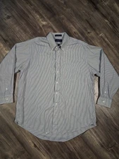 Mark Alexander Men's Red, White, and Blue Button-Down Dress Shirt Size 17.5 USA