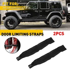 New 2X Black Door Limiting Check Strap Firm For Jeep Wrangler CJ YJ TJ JK JKU