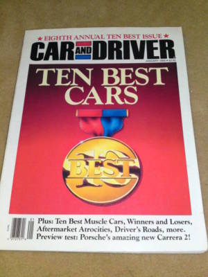CAR & DRIVER MAGAZINE - 10 BEST CARS Jan 1990 v35 #7