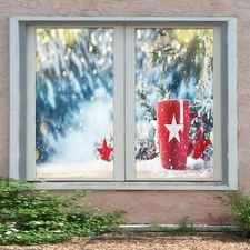3D Stars O246 Christmas Window Film Print Sticker Cling Stained Glass Xmas Fa