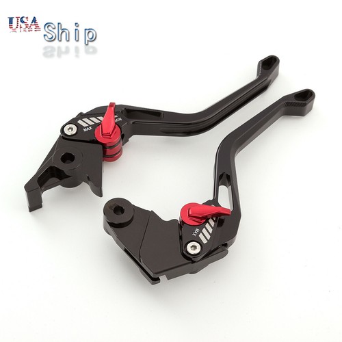 2-Finger Short Brake & Clutch Lever Set For Honda GROM/MSX125/Monkey 125 (2014-2024) - CNC Aluminum, 6-Position Adjustable (Red)