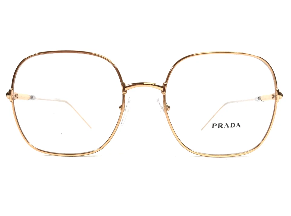 Armações de óculos Prada VPR56W SVE-1O1 brilhante ouro rosa aro de fio quadrado 54-19-140 - Imagem 2 de 4
