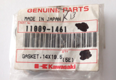Kawasaki ZX750, ZX900, ZX1100 Gasket 14X19.5X1.4 NOS 11009-1461 (L