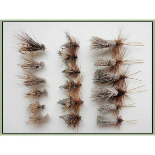 Sedge Trout flies, 18 Pack Deer, Elk G H Sedge, Mixed Size