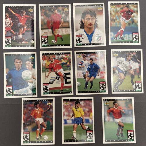 1093-94 Upper Deck World Cup Soccer WORLDS BEST Lot of 11 Cards - Picture 1 of 1