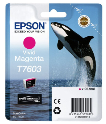 Genuine Epson T7603 Ink Vivid Magenta for SureColor SC-P600 C13T7603401 ORIGINAL BOX