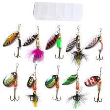  10-20pcs Fishing Lures Spinnerbait for Bass Trout Salmon Walleye Hard 10pcs