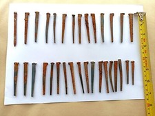 Victorian Antique (1872) Floorboard Nails Rusty Patina 5 for £35