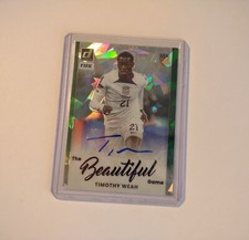 2023 Donruss Timothy Weah The Beautiful Game Green Cracked Ice Auto USMNT!
