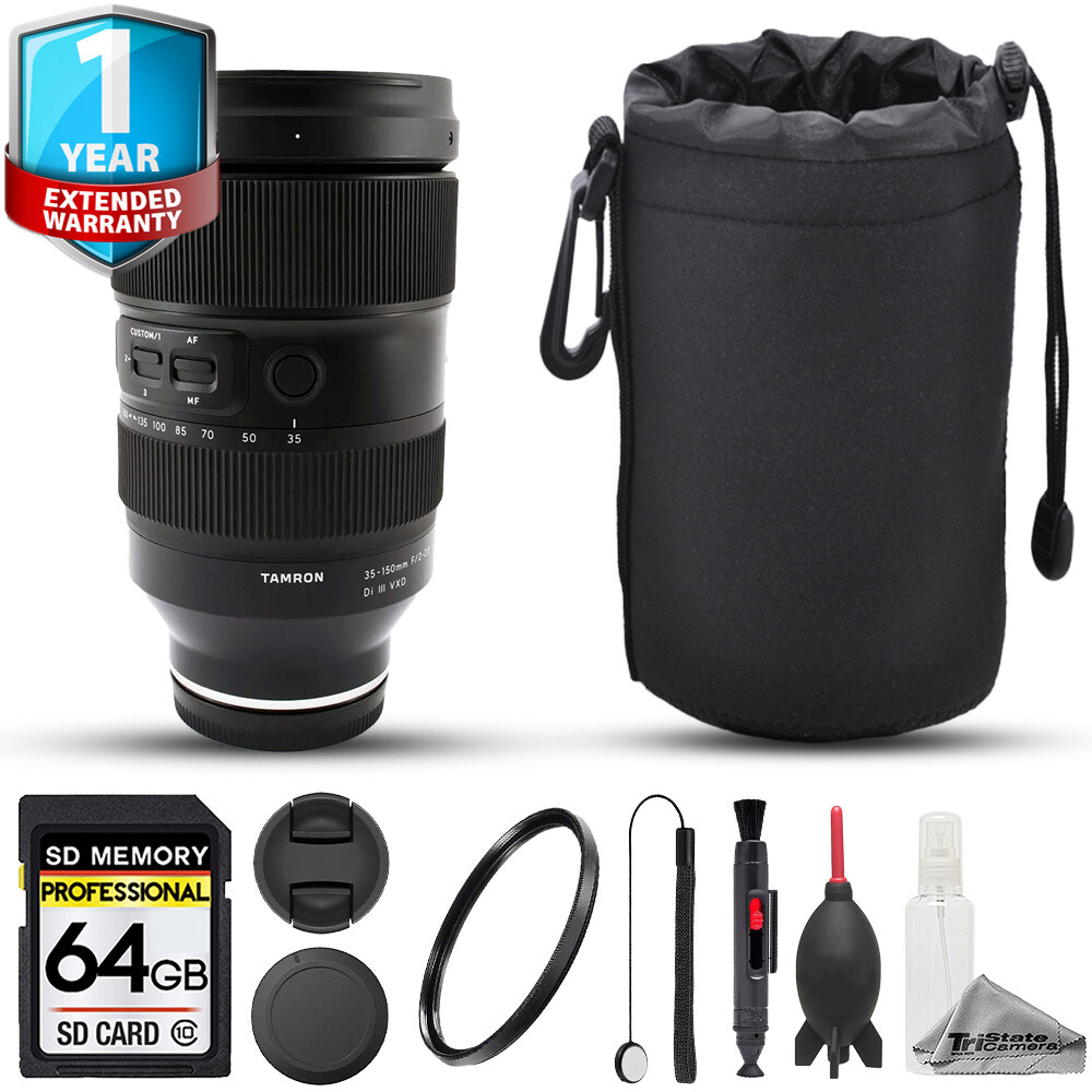 TAMRON 35 150mm F 2 - 2.8 Di Ⅲ VXD Tamron 35-150mm f/2-2.8 Di III VXD Lens - 8pc 64GB Memory Bundle +