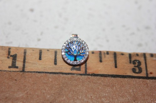 fire opal earrings pendant set gem silver plated jewelry evening Tree of Life - Picture 10 of 32