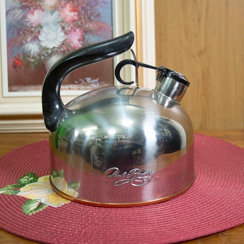 VTG Paul Revere Ware Tea Pot Kettle 2 Qt Copper Bottom e99c Model Korea