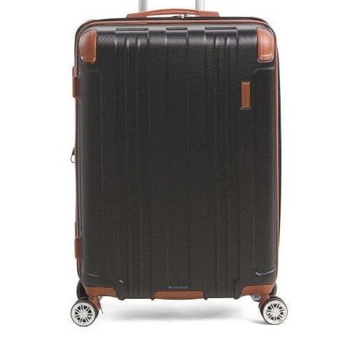GABBIANO 26in Black Striped Hardcase Expandable Spinner Suitcase