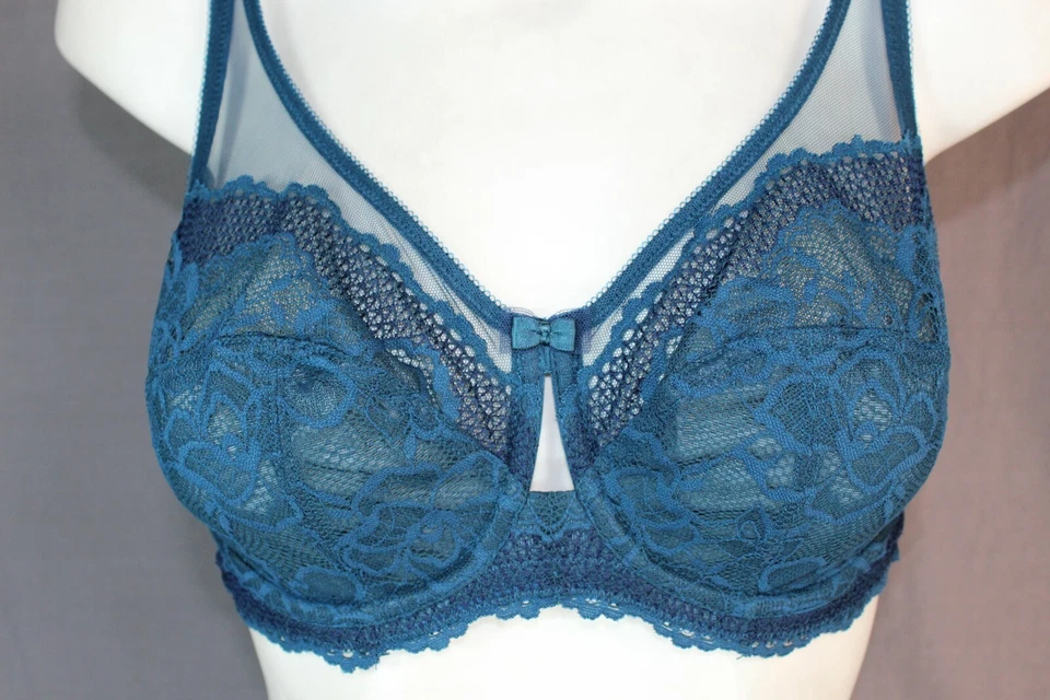 Sujetador Panache 9771 Ava sin forro Balconette transparente con aros talla 32DD azul Reino Unido/Estados Unidos Foto 2 de 4