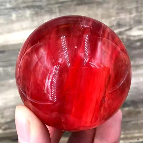 2LB Big Natural Red Smelting Quartz Crystal Sphere Healing Energy Ball W/ Stand - Foto 13 di 19