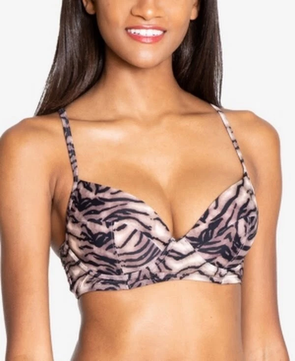 Top de bikini Bustier estampado Rachel Rachel Roy, talla grande Foto 3 de 4