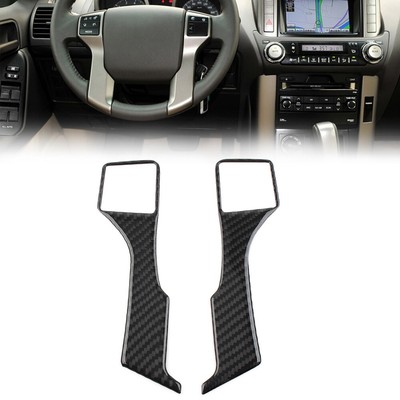 2 Pcs Steering Wheel Panel Cover Trim For Toyota Land Cruiser Prado 2010-2018