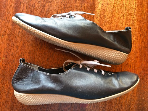 Vintage Shoes NATURALIZER SPORTLITES Black Leather Lace Up Aprox 5 - Picture 3 of 4