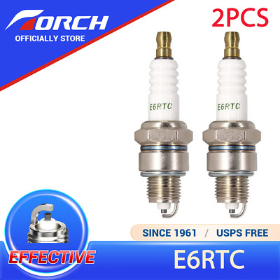 2PCS TORCH  E6RTC Engine Spark Plug for DENSO IWF20 W20FPR-U for NGK BPR6HS