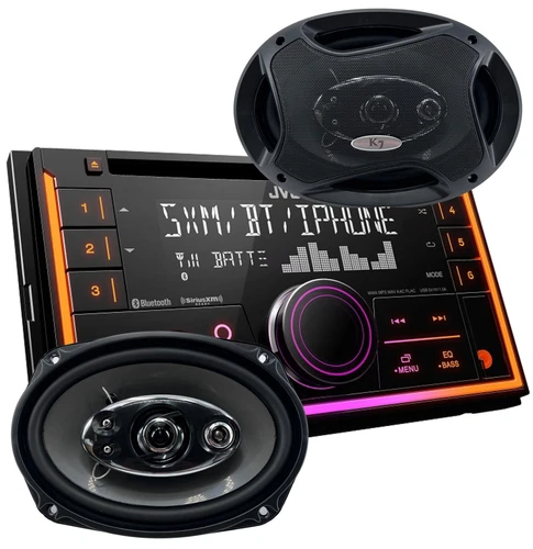 JVC KW-R940BTS 2-Din LCD Bluetooth Car Stereo + 2x Audiotek K69.5 -6x9" Speaker