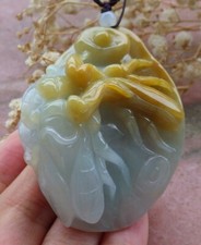 Certified 100% Natural A Jade jadeite Pendant Praying Mantis Cicada 螳螂扑蝉 445795