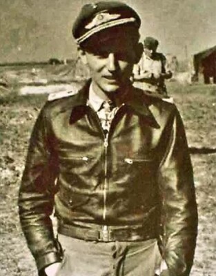 Handmade Erich Hartmann Bubi Black and Brown Leather Jacket for Men and Women
