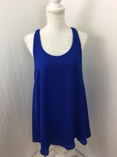 GB Dress Sz S Blue A Line Lined Lace Cutout Back Zipper