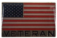 Pack of 12 USA 50 Star Flag VETERAN Letters Motorcycle Hat Cap lapel Pin 