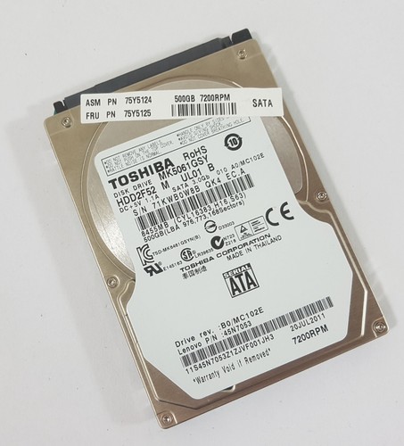 500GB Toshiba MK5061GSY SATA 2,5" Notebook Festplatte HDD 75Y5125 75Y5124