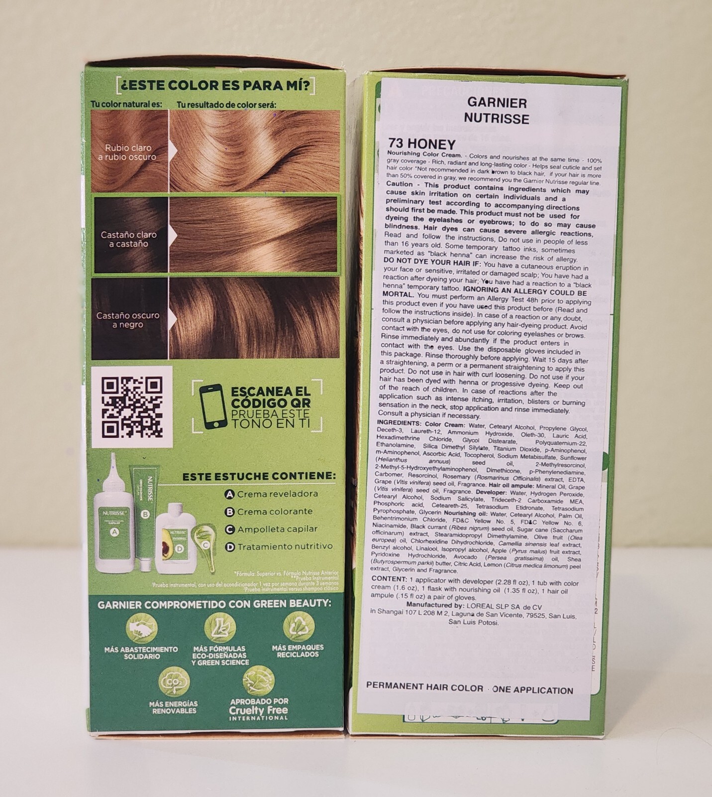 9 BOXES GARNIER 73 HONEY NUTRISSE PERMANENT HAIR COLOR MEXICO