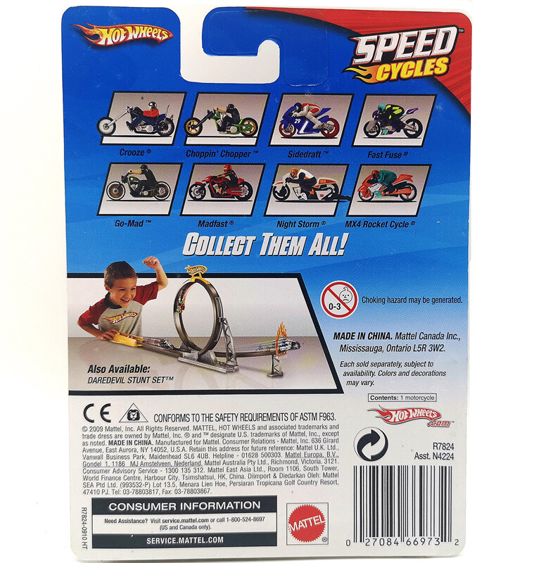 Hot Wheels Road Roller Speed Cycles Motorcycle Bagger with Figure