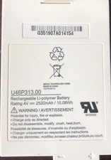 U46P313.00 Rechargeable Li-Polymer Battery 4V 2520mAh. LOT of 5 with connectors