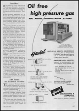 1957 Haskel Glendale California Gas For Missile Pressurization Systems Print Ad