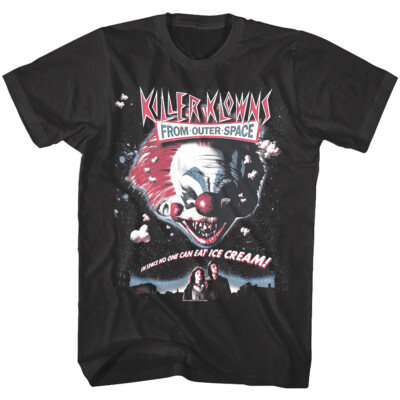 Killer Klowns from Outer Space Movie Poster Mens T Shirt In Space No One Can Eat