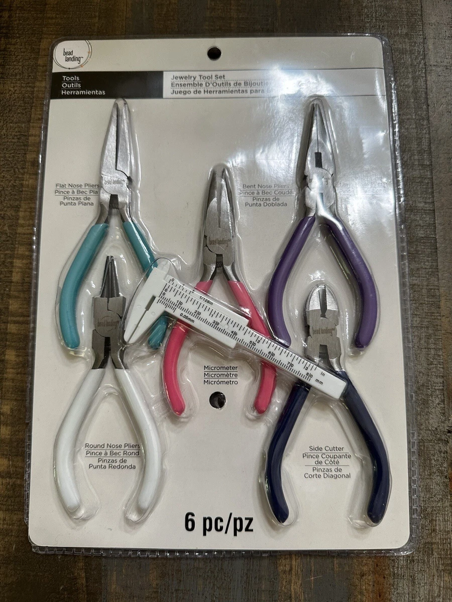 Bead Landing Tools Jewelry Tool Set 6 PC Pliers And Micrometer