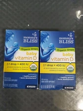 2 Pk mommy's bliss Organic Drops baby vitamin D Newborn + Exp 08/2025 #Z9