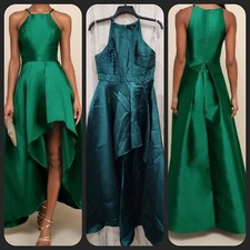 LULUS Broadway Show Emerald Green Hi Low Maxi Dress**Pockets*Size LARGE**NWOT**