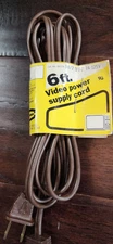 Columbia 6ft Video Power Supply Cord Medium Nose Standard C Clip Made In USA