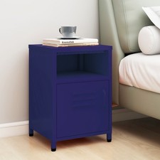 WALPLUS Nightstand Navy Blue 35x35x51 cm Steel