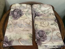 Croscill Chambord Amethyst Curtain Panel 86 x 40" Lined Rod Pocket Set of 2 USA