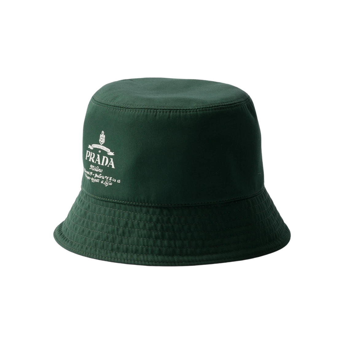 Prada Reversible Technical Cotton Bucket Hat Billiard Green/Black
