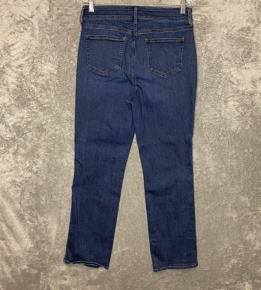 NYDJ Women Marilyn Straight Dark Indigo Wash Lift Tuck High Rise Denim Jean 10 - Image 2 of 4