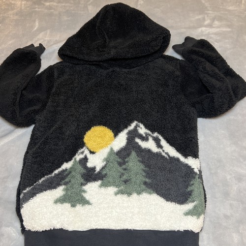 Telluride Clothing Hoodie Youth Medium 7/8 Fleece Pullover Sherpa Mountain Trees - Picture 4 of 17