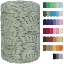 Cotton Macrame Cord 3mm 328yards Natural Colored Macrame Supplies, Soft Craft...