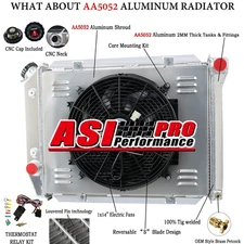 3-Row Radiator+Shroud Fan FOR 1967-68 Ford Galaxie Thunderbird/ Mercury Marquis,