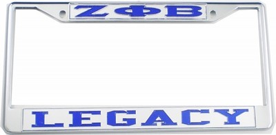Zeta Phi Beta Legacy License Plate Frame [Silver Standard Frame - Silver/Blue...