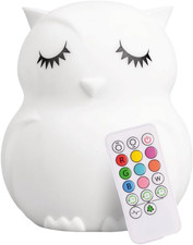 Owl Night Light for Kids - Remote Control, 9 Colors, Rechargeable  Timer