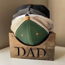 Scatola porta cappelli in legno per papà, organizer per berretti da baseball,